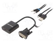Converter; HDMI 1.4; D-Sub 15pin HD plug,HDMI socket; 0.15m VENTION