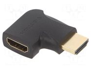 Adapter; HDMI socket,HDMI plug 270°; HDMI 1.4; black VENTION