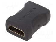 Adapter; HDMI socket,both sides; HDMI 1.4; black VENTION