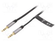 Cable; Jack 3.5mm plug,both sides; 2m; Plating: gold-plated VENTION