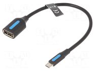 Cable; USB 2.0; USB A socket,USB B micro plug; nickel plated VENTION