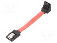 Cable: SATA; SATA plug,SATA plug angled; 0.1m; SATA III; red GEMBIRD