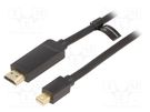 Cable; HDMI plug,mini DisplayPort plug; PVC; Len: 2m; black VENTION