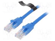 Patch cord; U/UTP; 6; CCA; PVC; blue; 2m; RJ45 plug,both sides VENTION