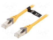 Patch cord; RJ45 plug,both sides; S/FTP; 6a; OFC; PVC; yellow; 8m VENTION