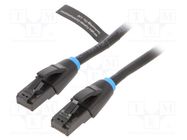 Patch cord; U/UTP; 6; OFC; PVC; black; 8m; RJ45 plug,both sides VENTION