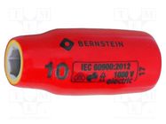 Socket; 6-angles,insulated,socket spanner; HEX 10mm; 1/2" BERNSTEIN