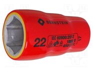 Socket; 6-angles,insulated,socket spanner; HEX 22mm; 1/2" BERNSTEIN