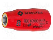 Socket; 6-angles,insulated,socket spanner; HEX 8mm; 3/8" BERNSTEIN