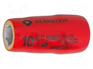 Socket; 6-angles,insulated,socket spanner; HEX 10mm; 3/8" BERNSTEIN