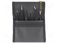 Tweezers-set; for precision works; ESD; 6pcs. BERNSTEIN