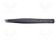 Tweezers; Blade tip shape: sharp; Tweezers len: 130mm; ESD 