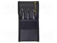 Tweezers-set; Blade tip shape: trapezoidal; for precision works BERNSTEIN