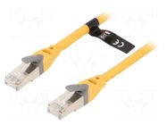 Patch cord; RJ45 plug,both sides; S/FTP; 6a; OFC; PVC; yellow; 1.5m VENTION