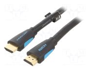 Cable; HDMI plug,both sides; PVC; HDMI 2.0; 2m; black; 30AWG VENTION