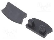 Cap for LED profiles; black; 10pcs. GTV Poland