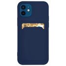 Card Case Silicone Wallet Case with Card Slot Documents for Samsung Galaxy A73 Navy Blue, Hurtel