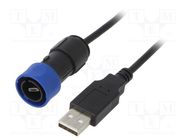 Cable; USB Buccaneer; USB A plug,USB B micro plug; IP68; 2m BULGIN