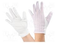 Protective gloves; ESD; XL; polyester,polyurethane; white ANTISTAT