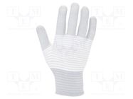 Protective gloves; ESD; S; Features: dissipative; white-gray ANTISTAT