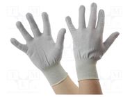 Protective gloves; ESD; L; Features: dissipative; grey (bright) ANTISTAT