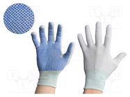 Protective gloves; ESD; S; polyamide,PVC,carbon fiber ANTISTAT