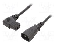 Cable; 3x1mm2; IEC C13 female 90°,IEC C14 male; PVC; 5m; black LIAN DUNG