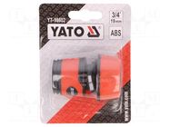 Ordinary connector; ABS; 3/4" YATO