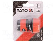 Ordinary connector; ABS; 3/4" YATO
