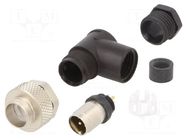 Connector: M9; plug; male; Plating: gold-plated; 125V; IP67; PIN: 4 BINDER