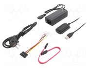 USB to SATA adapter; IDE plug,SATA plug,USB A plug; USB 2.0 GEMBIRD
