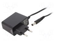 Power supply: switching; mains,plug-in; 5VDC; 2A; 10W; Out: 5,5/2,1 POS