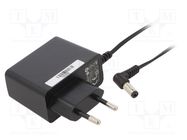 Power supply: switching; mains,plug; 12VDC; 1A; 12W; Plug: EU; black POS