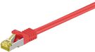 RJ45 Patch Cord CAT 6A S/FTP (PiMF), 500 MHz, with CAT 7 Raw Cable, red, 15 m - LSZH halogen-free cable sheat, RJ45 plug (CAT6A), CU