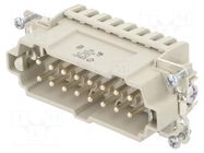 Connector: HDC; contact insert; male; EPIC H-BE; PIN: 16; 16A; 500V LAPP