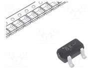 Transistor: NPN; bipolar; BRT; 50V; 0.1A; 0.2W; SC75,SOT416; R2: 47kΩ ONSEMI