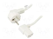 Cable; CEE 7/7 (E/F) plug angled,IEC C13 female angled right Goobay