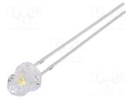 LED; 4.85mm; white warm; 1120÷1560mcd; Front: Diamond; 12V; THT 