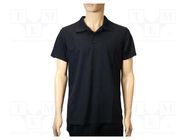 Polo shirt; ESD; M; cotton,polyester,carbon fiber; black EUROSTAT GROUP