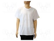 T-shirt; ESD; men's,XS; cotton,polyester,carbon fiber; white EUROSTAT GROUP