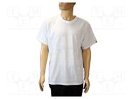 T-shirt; ESD; men's,XXL; cotton,polyester,carbon fiber; white EUROSTAT GROUP