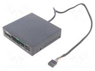 Card reader: memory; USB 2.0; internal supplied; black AKYGA