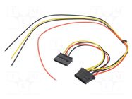 Cable: mains; Molex female,wires,SATA female; 0.4m AKYGA