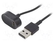 Cable: for smartwatch charging; 1m; 1A; black AKYGA