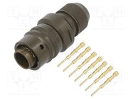 Connector: circular; plug; for cable; PIN: 6; male; crimped; PT/451 AMPHENOL