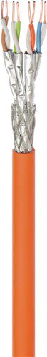 CAT 7A Network Cable, S/FTP (PiMF), orange, 250 m - (CU) AWG 23/1 (solid), (LSZH) halogen-free cable sheath