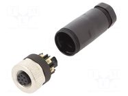 Connector: M12; female; 713; 1.5A; 30V; IP67; for cable; PA; 20AWG BINDER