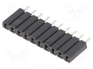 Socket; pin strips; female; PIN: 10; straight; 2.54mm; THT; 1x10 FISCHER ELEKTRONIK