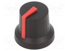 Knob; with pointer; rubber,plastic; Øshaft: 6mm; Ø16.8x14.5mm CLIFF