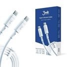 3MK HyperSilicone Cable USB-C / USB-C white cable 1m 60W 3A, 3mk Protection